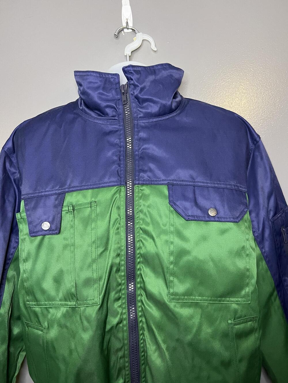 Mascot Jacket Mens Large Green Blue Bolzano Bomber Faux Fur Lined 00922-620-31